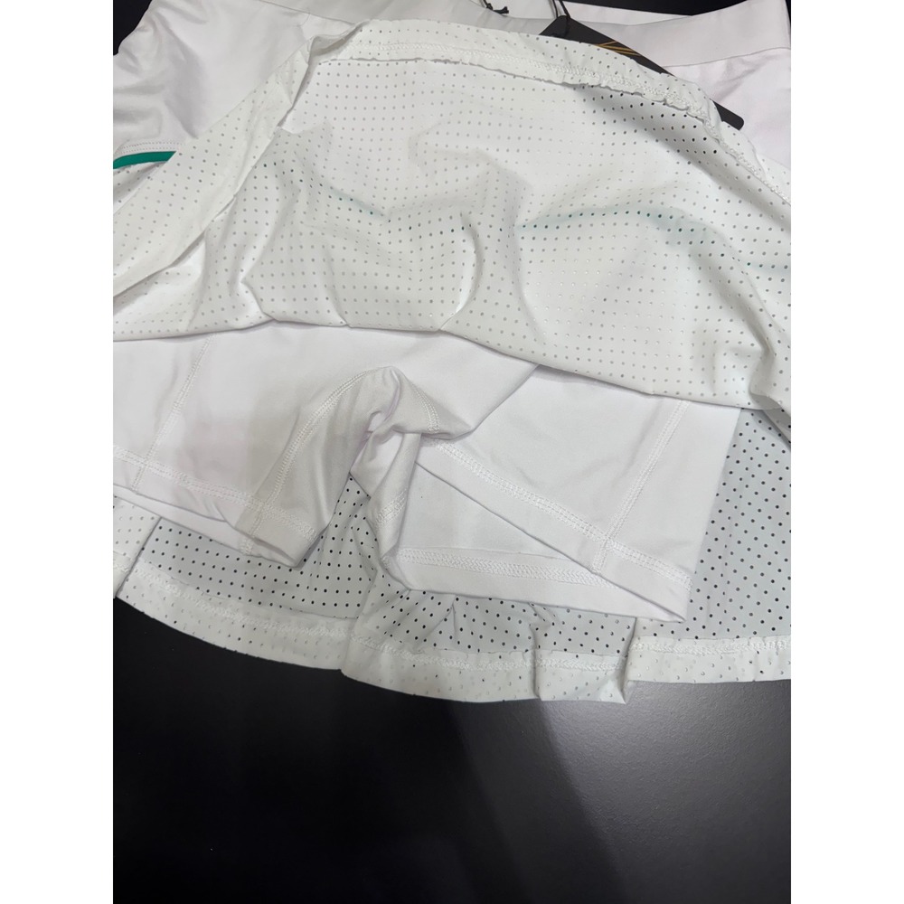 L'Etoile Sport Performance High Waist Skort White/Green Trim Large NWT MSRP $165 - Picture 4 of 6